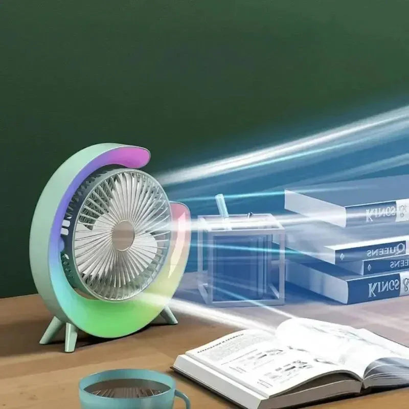 Ventilador de Mesa con Luz RGB