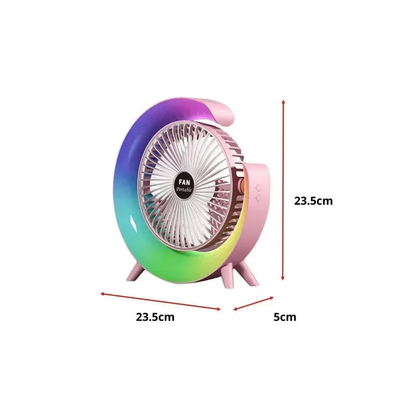 Ventilador de Mesa con Luz RGB